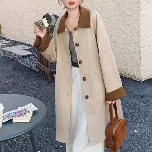 [하프클럽/몽벨리즈]안나배색포켓트렌치코트 mde2302774