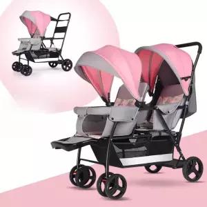 트윈 유모차 경량 유모차 쌍둥이 접이식 더블1+1