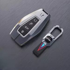 그랑콜레오스 키케이스 스마트키 버튼 가죽 4버튼 B타입 호환 블랙 키링 스