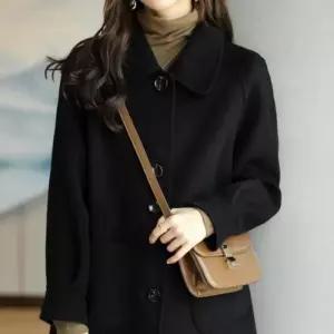 여성용 큰 버튼 포인트 기본 하프 코트 (44092163)