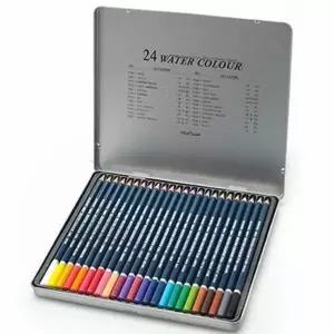 수채 WF03VY34 24색 연필 얇은색연필 틴케이스색연필