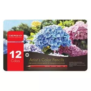 유성 KM17AB22 색연필 12색 유화 드로잉 미술용품 세트 아동 학생