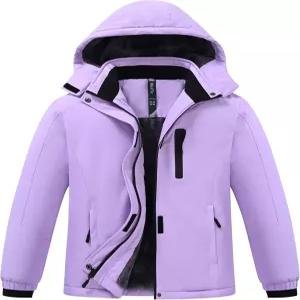 모피즈 걸스 스키 재킷 따뜻한 겨울 방풍 플리스 코트 지퍼 포켓이 있는 스노우