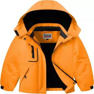 WULFUL 소녀 방수 스키 재킷 따뜻한 플리스 후드 겨울 스노우 코트