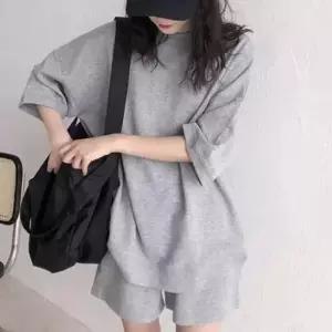 [라일리여성의류] Rly 무지 드롭숄더 여름 숏팬츠 반바지 상하의 세트