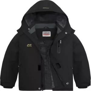 WULFUL 보이 방수 스키 재킷 따뜻한 플리스 안감 후드 겨울 스노우 코트