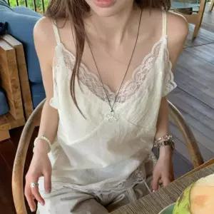 여자 레이스 브이넥 데일리 슬리브리스 나시