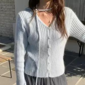 여자 페미닌 무드 데일리 여리핏 앙고라 가디건