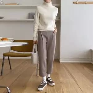 [다잇템]여성 SS FW 배기팬츠 보온 핀턱 모직 바지 (12157207A)