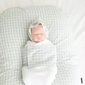 제이앤제나 아기 수유 쿠션 분리형 커버 체크민트 9도