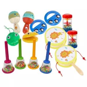 영아용 청각발달 박자익히기 리듬악기 6종 흔들북 쉐이커 연주회 교구