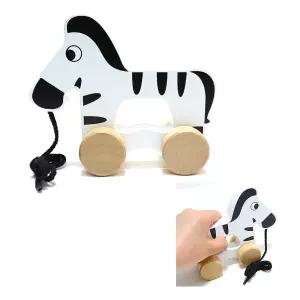 돌아기 걸음마보조 끌기놀이 얼룩말 원목 장난감 신체발달 움직임