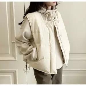 [신상오픈런]후드맨투맨 밑단조절 루즈핏 라운드 경량패딩조끼 투피스 (30092474)