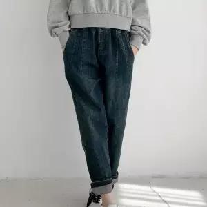 [다잇템]여자 FW Y2K 고무줄 세미배기핏 컷아웃 청바지 (19741797A)