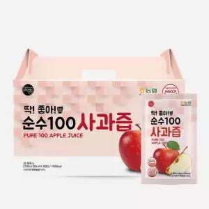 미쁨생활건강 딱좋아 순수100 국내산 사과즙 90ml 1박스 (총 30포)