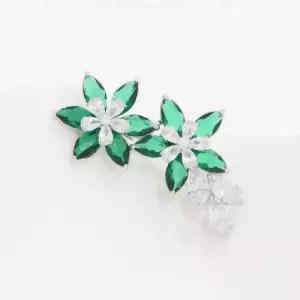 [다잇템]여자 꽃무늬 그린 외출룩 실버세대 큐빅 브로치 (13408953A)