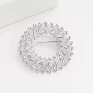 [다잇템]여자 모임 실버 테니스체인 단품 큐빅 브로치 (12472313A)