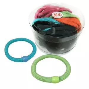 [(주)대통유통]주름컬러 구슬매듭고무줄 30P 코사지 헤어밴드 (30490720A)