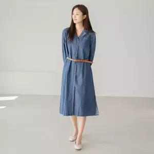 엄마옷  벨티드데님롱 중년여성 데일리 원피스 -ROP2603002-