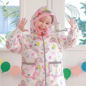 어린이 레인보우 장마 우비 레인코트