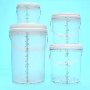 원형 대형 용기 눈금 뚜껑 투명 대용량 20L 바스켓 양동이 의료용 소변통