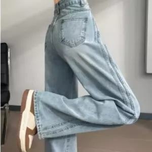 여성 여름 시원한 연청 하이웨이스트 와이드 팬츠