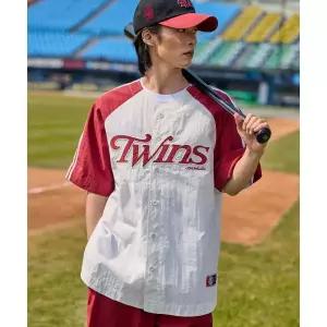 1993STUDIO [LG트윈스x1993스튜디오] 베이스볼 우븐 유니폼 셔츠_레드 106706