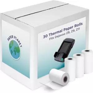 Paper Planet Dejavoo 단말기용 감열 영수증 용지 30롤 P1 P3 P8 QD1 QD2 QD4 Z8 Z9 Z11