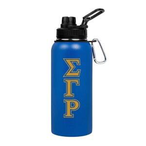 bbgreek sigma gamma rho 여학생 용품 스틸 공식 - 946.4ml(32온스) 벤더 글자 포함 그리스 단열 카라비너 스테인리스 텀블러 sgrho-
