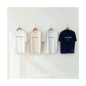 성인 반팔 티셔츠 남녀공용 패밀리룩 커플티 시밀러룩 레터링 반팔티 굿데이티셔츠 오뜨베베