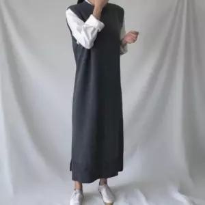 [신상오픈런]여성 심플 울 혼합 레이어드 민소매 니트 롱 드레스 (42003939)