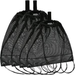 스포츠 클라이밍 체육관 세탁 조개껍질 장난감 해변 및 사냥용 메쉬 드로스트링 가방 끈 4개 팜홈 팩(혼합