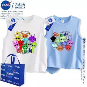 스프런키 민소매 티셔츠 라운드 순면 남아 키즈 여름 어린이 여아 상의