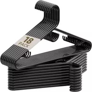 표준 사이즈 셔츠 바지 코트 드레스 재킷 스카프 및 벨트를 위한 후크 논슬립 바가 있는 UEAKPIC 블랙