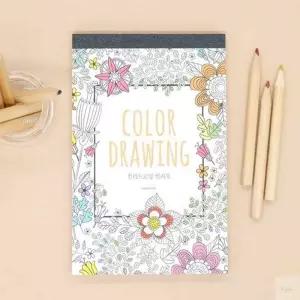 온리진 컬러드로잉 엽서북 랜덤발송 어른색칠공부 그림엽서 색칠북