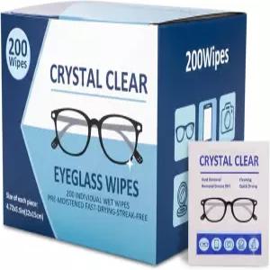 안경 청소 물티슈 상자당 200개 개별 포장 먼지 및 기름 얼룩 제거 빠른 건조 줄무늬 없음 휴대폰 화면