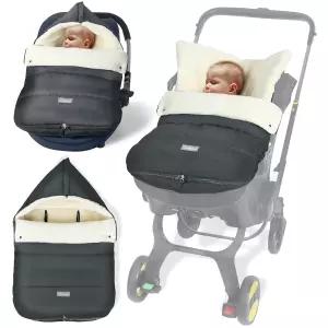 비윈드 겨울 카시트 커버 베이비 추운 날씨를 위한 컨버터블 후드가 있는 유니버설 풋머프 용 탈착식 방수