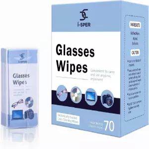 안경용 70 카운트 렌즈 물티슈 미리 적신 개별 포장 안경 클리너 휴대용 상자 선글라스 고글 카메라 컴퓨터