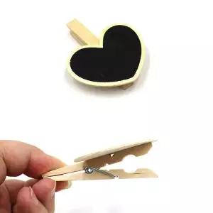 [에이치플러스몰]원목 블랙보드 이름표집게 하트