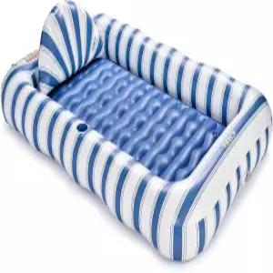 펀보이 태닝 풀 라운지 플로트 데님 블루 XL 72인치 x 48인치 맞춤형 베개와 대형 컵 홀더 수영장이나