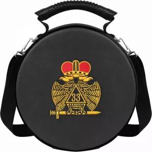 미소닉 스코티시 라이트 33도 더블 이글 크라운 캡 케이스 - 어깨끈과 자수 면 장갑이 있는 접이식