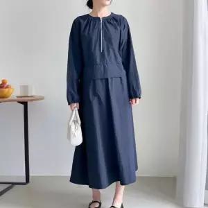 [신상오픈런]아노락치마 노카라 하프집업 칠부맨투맨 원피스 (29414622)