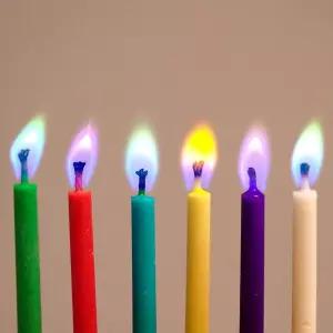 무지개 컬러초 특이한생일초 무지개초