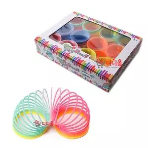 스프링장난감 무지개링 12개입 파스텔 레인보우 컬러링 장난감 매직스프링