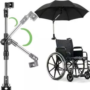 엘프존 휠체어 우산 - 파티오 야외 렌치용 조절식 홀더 스탠드 유모차 골프 카트 비치 체어 자전거