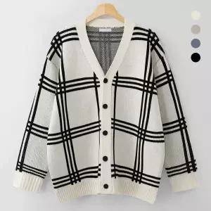 [엠엔씨][MNC] 4컬러빅체크 오버핏 가디건 (MDCD016BA)