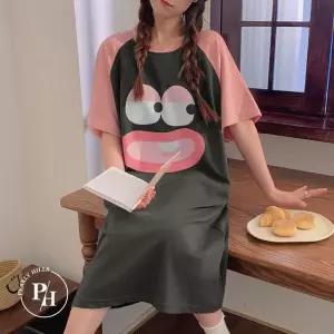 원피스잠옷 왕눈이 브라캡 반팔 홈웨어 파자마 7030)