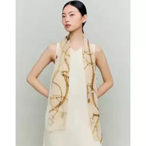 갤러리아 DCSC6E681IV 닥스 아이보리 직사각 실크 쉬폰 스카프
