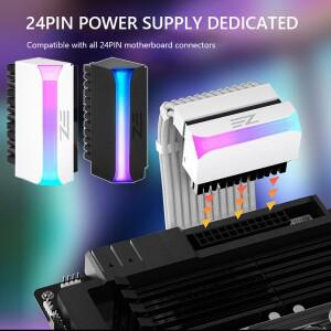 ATX 24 핀-90 도 어댑터 5V ARGB 마더 보드 전원 공급 장치 케이블 커넥터 모듈러 DIY 장착 액세서리 배선