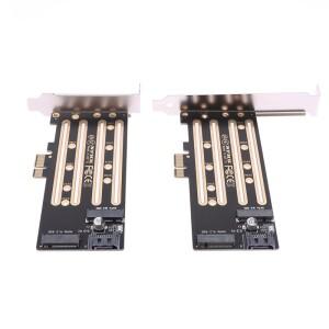 이중  어댑터 카드 NVMe M.2 SSD - PCIe 3.0/4.0 X1/X4 및 SATA SATA(브래킷 포함) M2/M.2 애드온